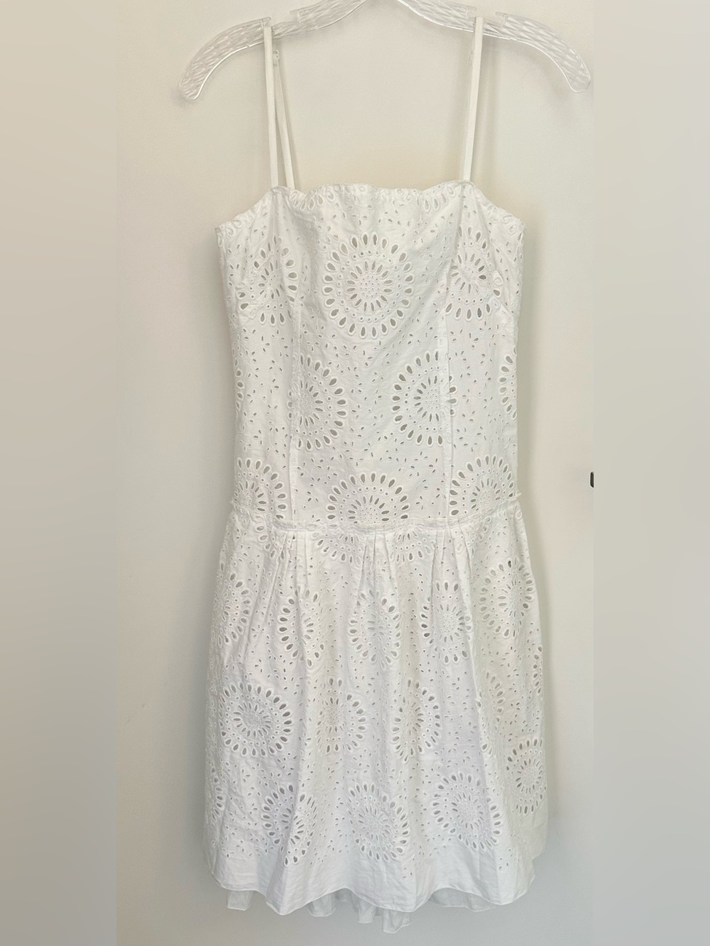 Prada White Eyelet Drop Waist Dress